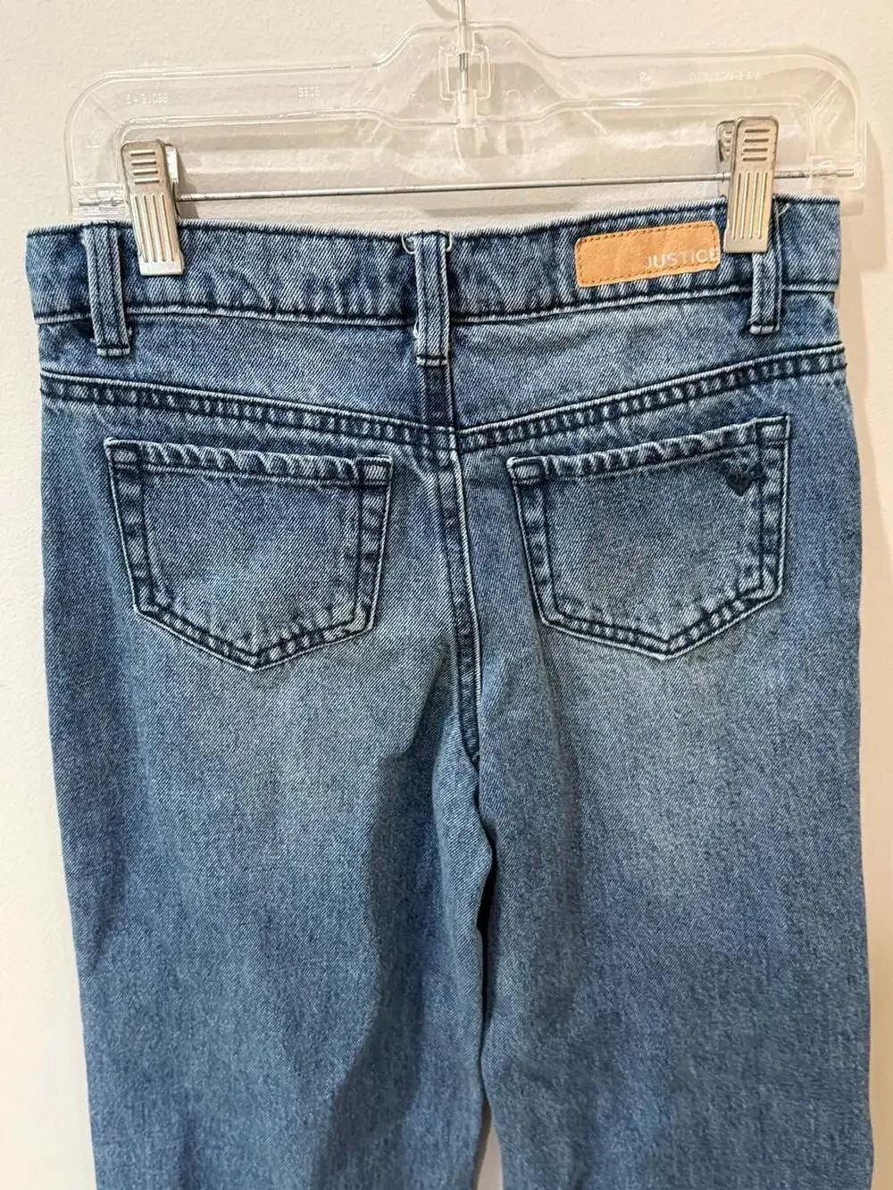 Justice Girls Wide Leg Jeans with Rhinestuds Size 8